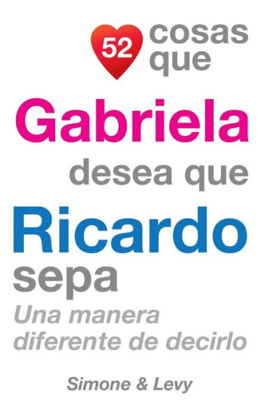 52 Cosas Que Gabriela Desea Que Ricardo Sepa: Una Manera Diferente de Decirlo