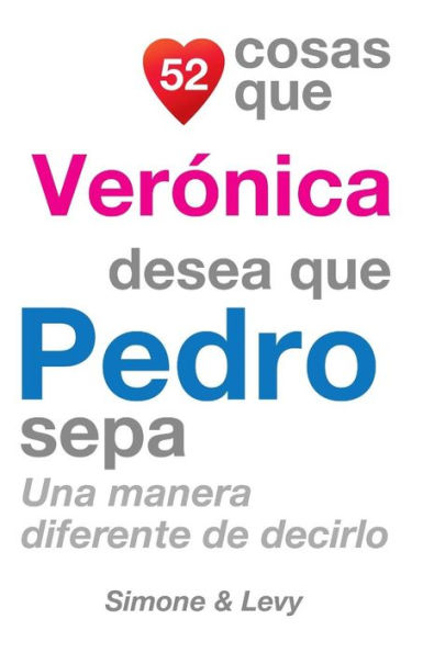 52 Cosas Que Verónica Desea Que Pedro Sepa: Una Manera Diferente de Decirlo