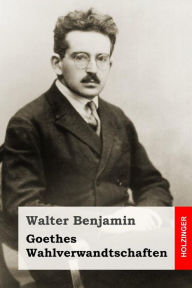 Goethes Wahlverwandtschaften by Walter Benjamin, Paperback | Barnes ...