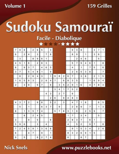 Sudoku Samouraï - Facile à Diabolique - Volume 1 - 159 Grilles