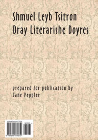 Title: Dray literarishe doyres, Author: Shmuel Leyb Tsitron