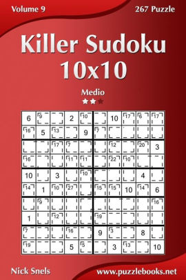 Killer Sudoku 10x10 Medio Volume 9 267 Puzzlepaperback - 