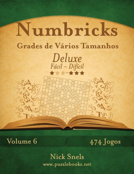 Numbricks Grades de Vários Tamanhos Deluxe - Fácil ao Difícil - Volume 6 - 474 Jogos