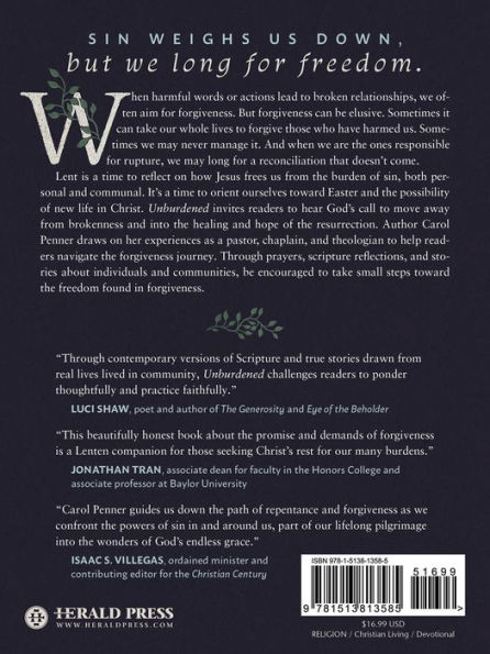 Unburdened: A Lenten Journey toward Forgiveness