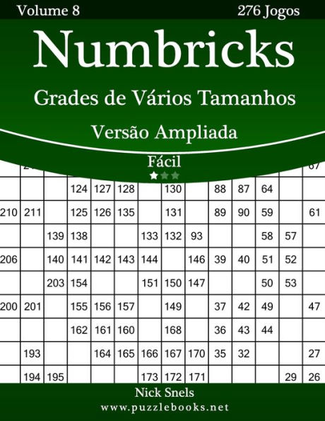 Numbricks Grades de Vários Tamanhos Versão Ampliada - Fácil - Volume 8 - 276 Jogos