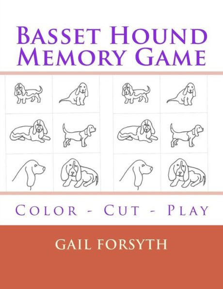Basset Hound Memory Game: Color - Cut - Play