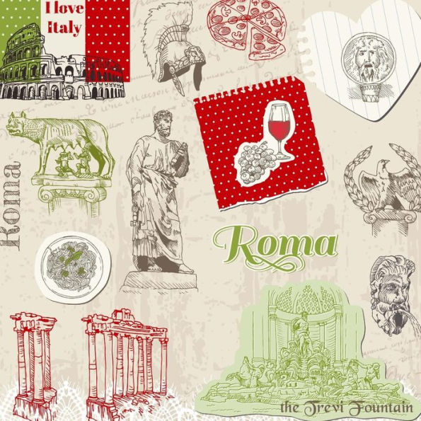 Roma: Travel Scrapbook and Memory Journal with Photo Pages-Full Color