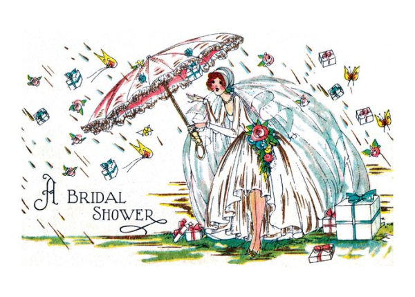 Bride with Umbrella - Bridal Shower Greeting Card