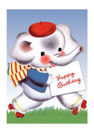 Title: Roller Skating Elephant - Birthday Greeting Card, Author: Laughing Elephant