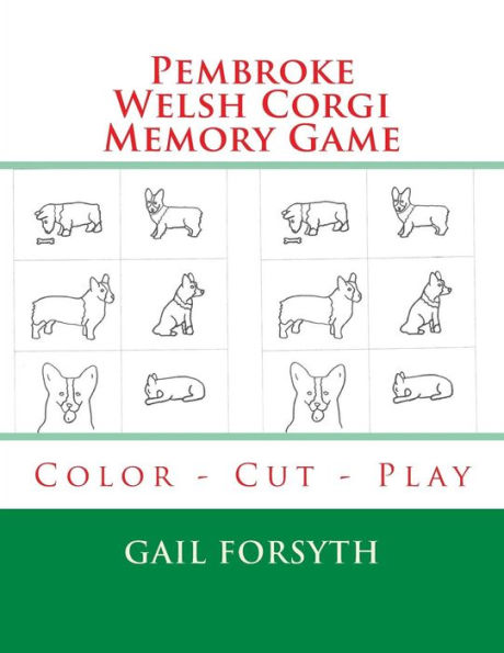 Pembroke Welsh Corgi Memory Game: Color - Cut - Play