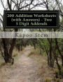 200 Addition Worksheets (with Answers) - Two 5 Digit Addends: Maths Practice Workbook