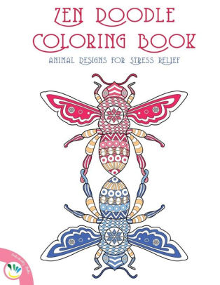 Zen Doodle Coloring Book Animal Designs For Stress Relief