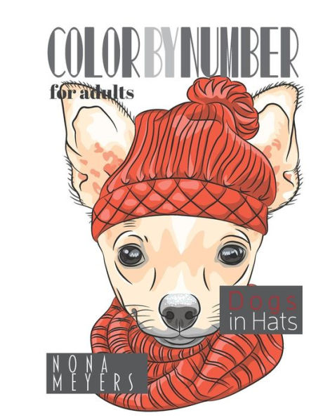 Color By Number For Adults: Dogs in Hats