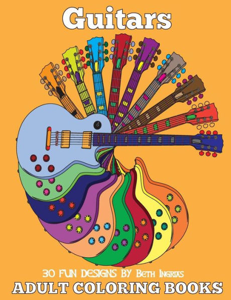 Adult Coloring Books: Guitars