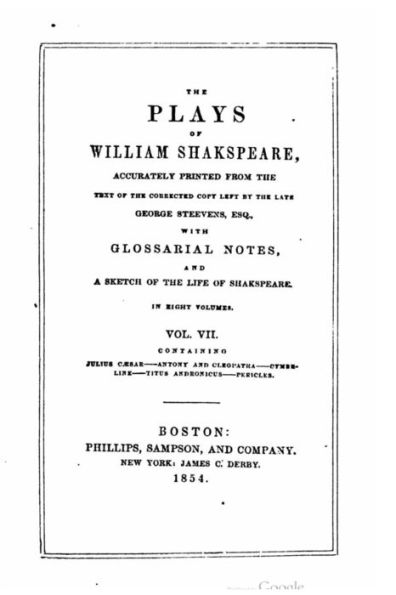 The plays of William Shakspeare, accurately printed from the text, Volume VII