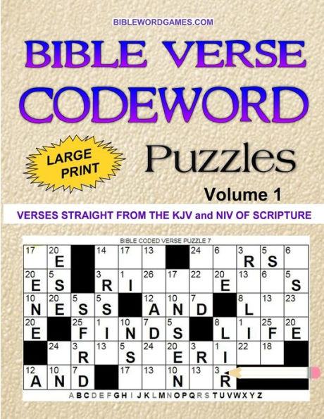 Bible Verse Codeword Puzzles Vol.1: 60 New Bible Verse Codeword Puzzles in Large Print Paperback