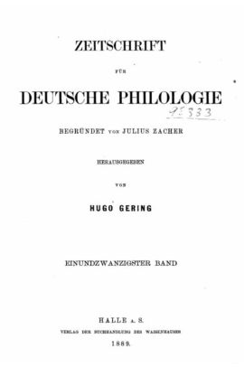 Zeitschrift F R Deutsche Philologiepaperback - 