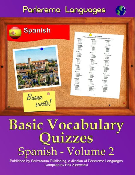 Parleremo Languages Basic Vocabulary Quizzes Spanish - Volume 2