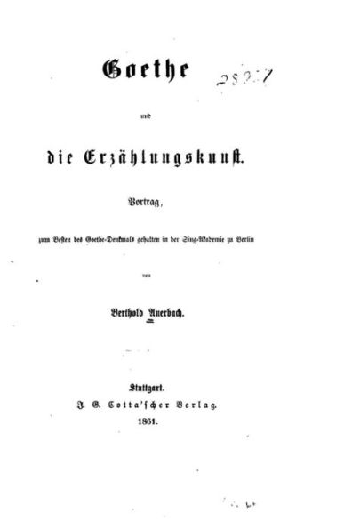 Goethe und die Erzählungskunst