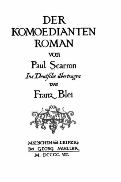 Der komoedianten Roman