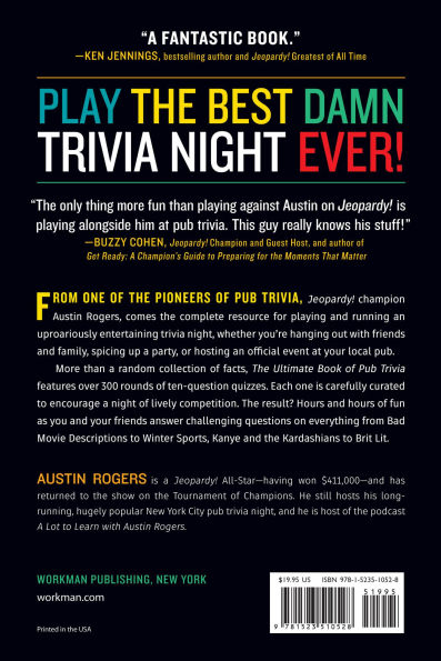 The Ultimate Book of Pub Trivia by the Smartest Guy in the Bar: Over 300 Rounds and More Than 3,000 Questions