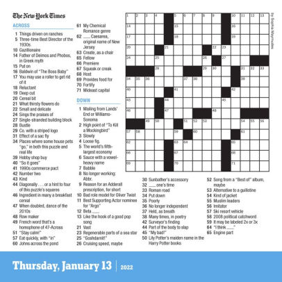 2022 The New York Times Daily Crossword Page-A-Day Calendar by Workman Calendars | Barnes &amp; Noble®