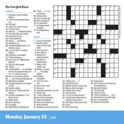 2022 The New York Times Daily Crossword Page-A-Day Calendar by Workman Calendars | Barnes &amp; Noble®