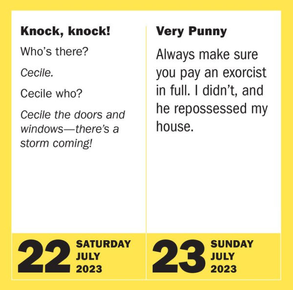 290 Bad Jokes & 75 Punderful Puns PageADay Calendar 2023 by Workman