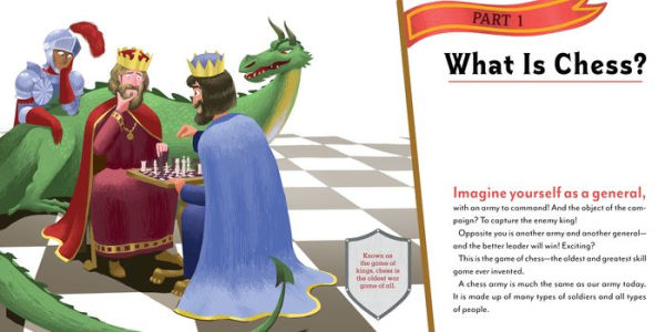 The Kids' Book of Chess and Starter Kit: Learn to Play and Become a Grandmaster! Includes Illustrated Chessboard, Full-Color Instructional Book, and 32 Sturdy 3-D Cardboard Pieces