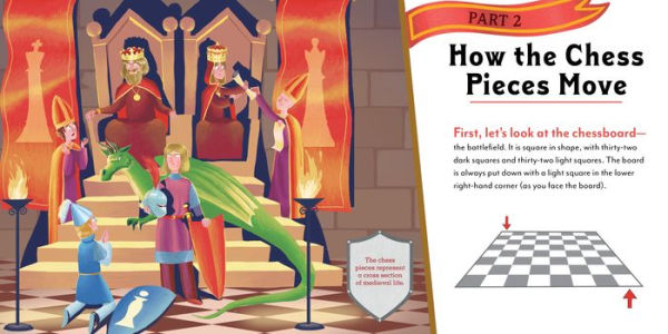 The Kids' Book of Chess and Starter Kit: Learn to Play and Become a Grandmaster! Includes Illustrated Chessboard, Full-Color Instructional Book, and 32 Sturdy 3-D Cardboard Pieces