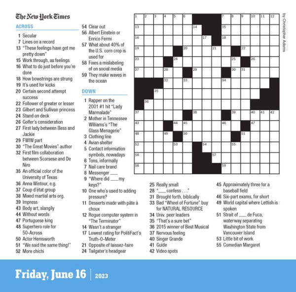 2023 The New York Times Crossword Page-A-Day Calendar by Workman