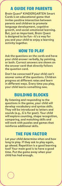 Brain Quest Kindergarten Smart Cards Revised 5th Edition