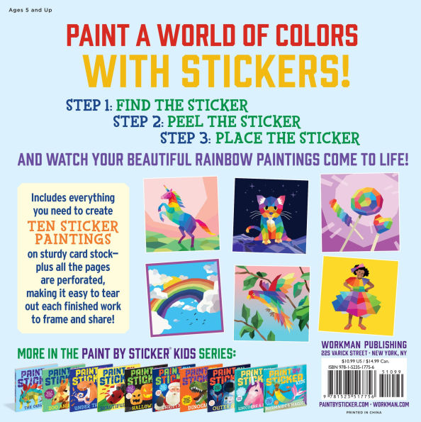 Paint by Sticker Kids: Rainbows Everywhere!: Create 10 Pictures One Sticker at a Time!