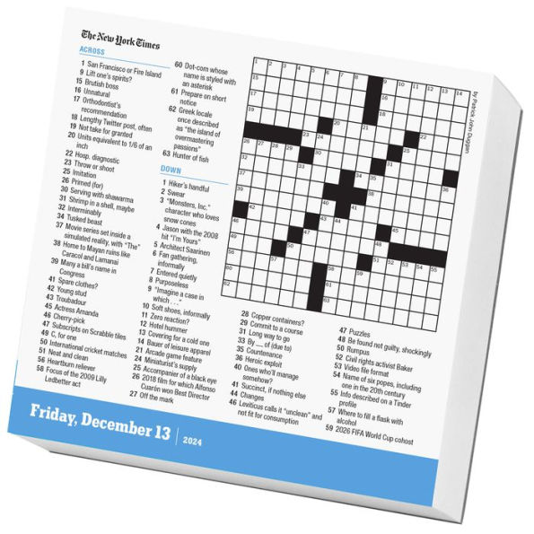 The New York Times Daily Crossword PageADay Calendar 2024 For