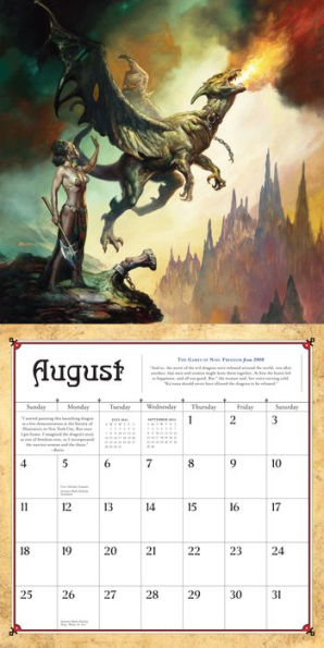 Boris Vallejo & Julie Bell's Fantasy Wall Calendar 2024: A Year of