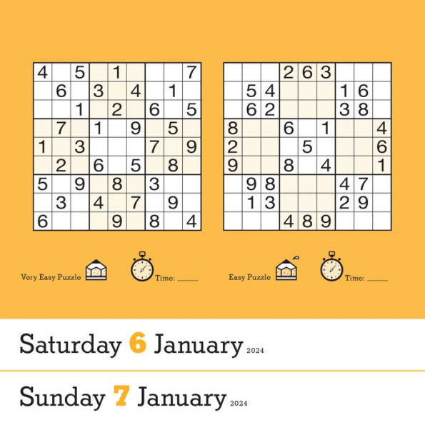 Original Sudoku PageADay Calendar 2024 366 Puzzles from the Editors