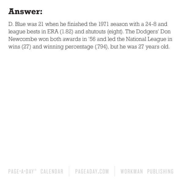 A Year of Baseball Trivia! PageADay Calendar 2024 Immortal Records