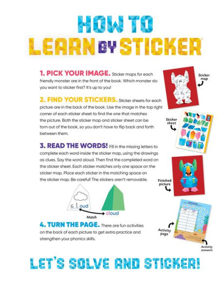 Learn by Sticker: Beginning Phonics: Use Phonics to Create 10 Friendly Monsters!