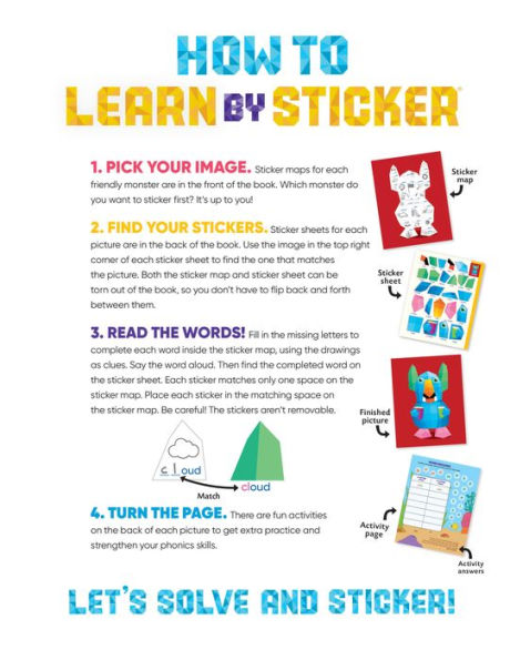 Learn by Sticker: Beginning Phonics: Use Phonics to Create 10 Friendly Monsters!