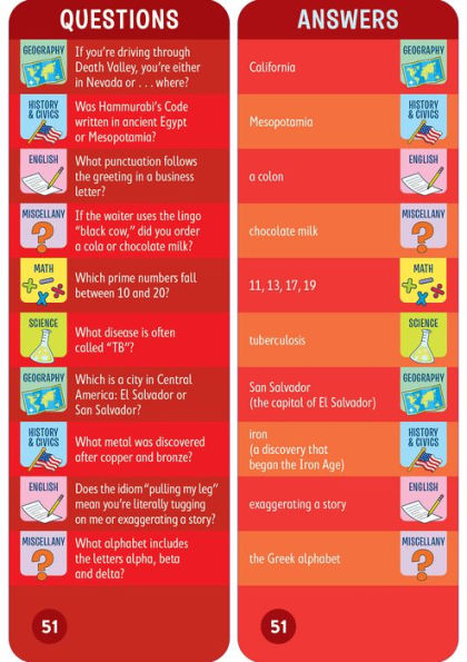 Brain Quest 6th Grade Smart Cards Revised 4th Edition