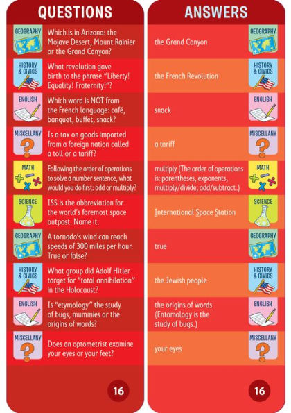 Brain Quest 6th Grade Smart Cards Revised 4th Edition