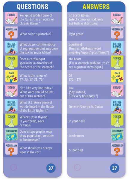 Brain Quest 7th Grade Smart Cards Revised 4th Edition