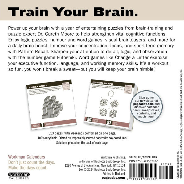 2025 Brainpower Puzzles Page-A-Day Calendar