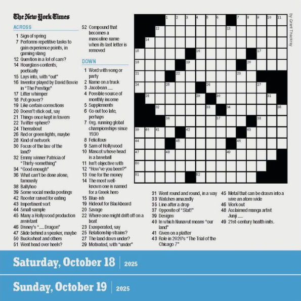 2025 New York Times Crossword Page-A-Day® Calendar