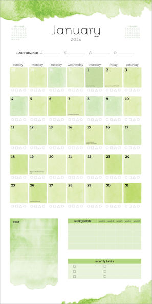 2026 Habit Tracker Wall Calendar