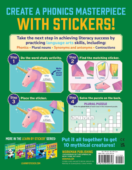 Learn by Sticker: Word Study: Use Phonics to Create 10 Mythical Creatures!