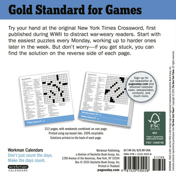 2026 New York Times Crossword Page-A-Day Calendar