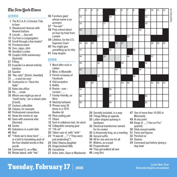 2026 New York Times Crossword Page-A-Day Calendar