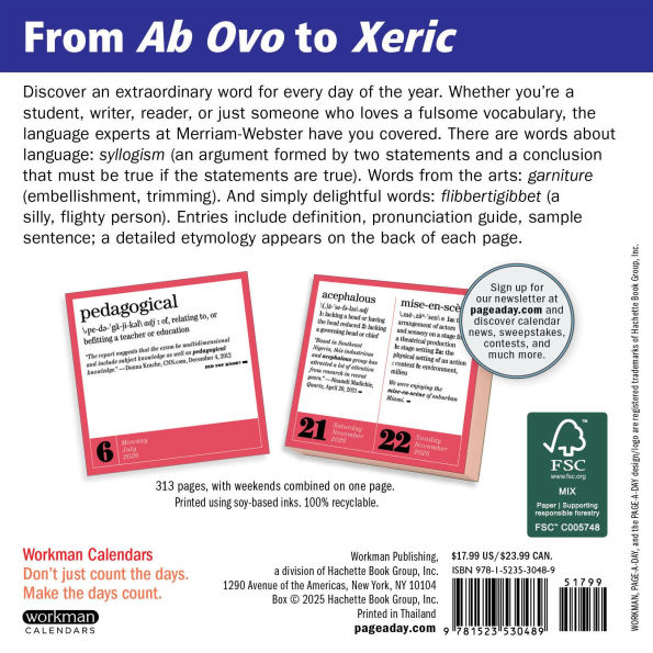 2026 365 New Words-A-Year Page-A-Day Calendar