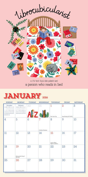 2026 Book Nerd Mini Wall Calendar